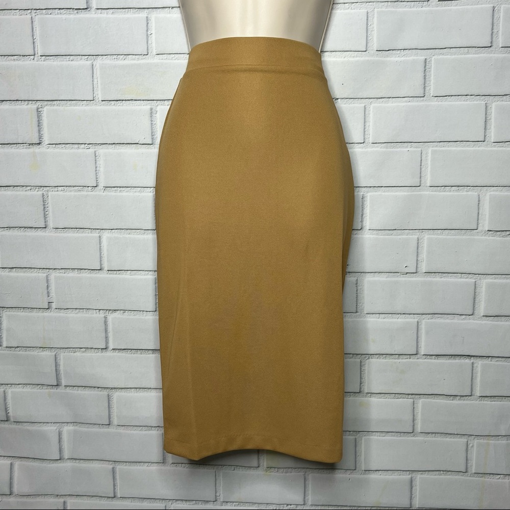 Tan pencil skirt